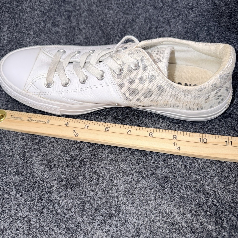 Converse Chuck Taylor All Star White Leather Leopard Print Sneakers Womens 10 - Picture 12 of 13